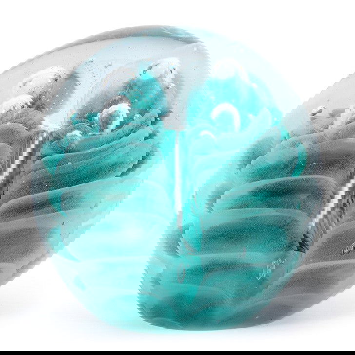 Paperweight Obsidian Teal Glow - Stained Glass Express