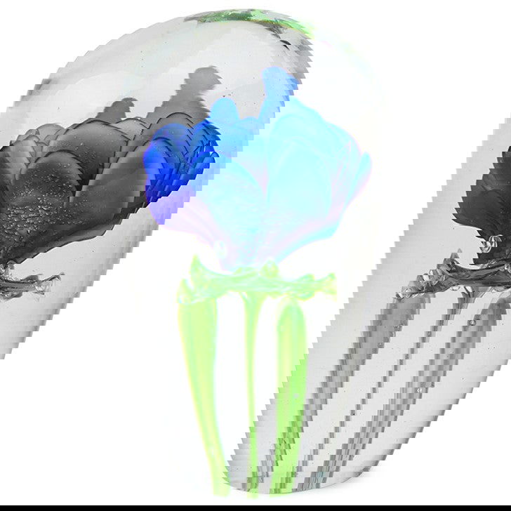 Paperweight Tall Blue Rose - Stained Glass Express