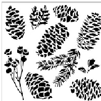 Pinecones Fusing Stencil - Stained Glass Express