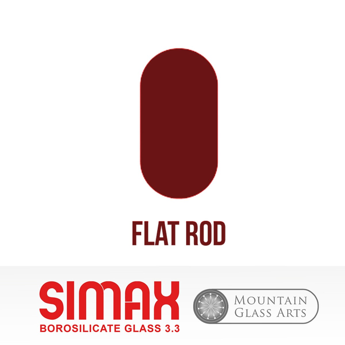 ROD 33 Flat 13mm Simax - Stained Glass Express