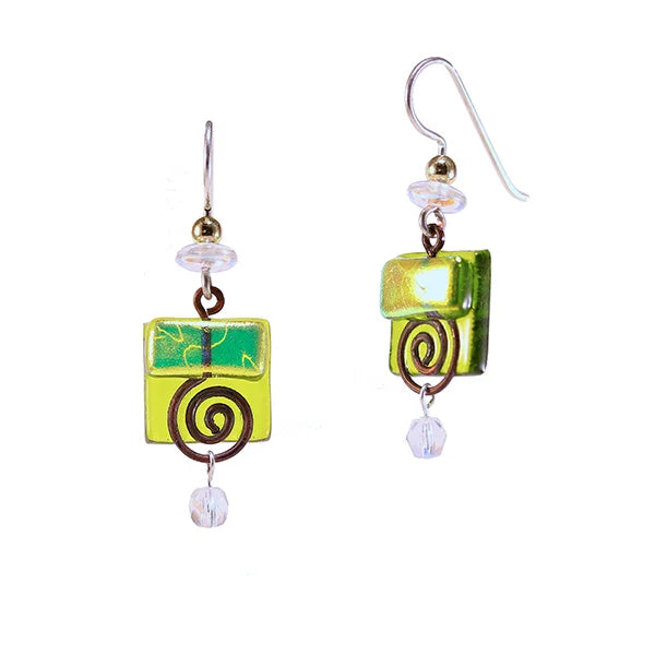 Earring Square Swirled