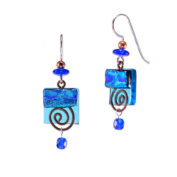 Earring Square Swirled