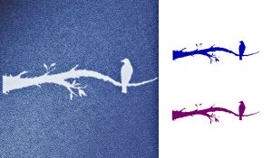 Simple Screen Pre-Burned Bird on Branch - Stained Glass Express