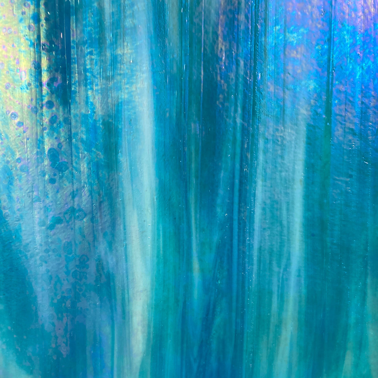 Sky Blue, White Wispy Iridized