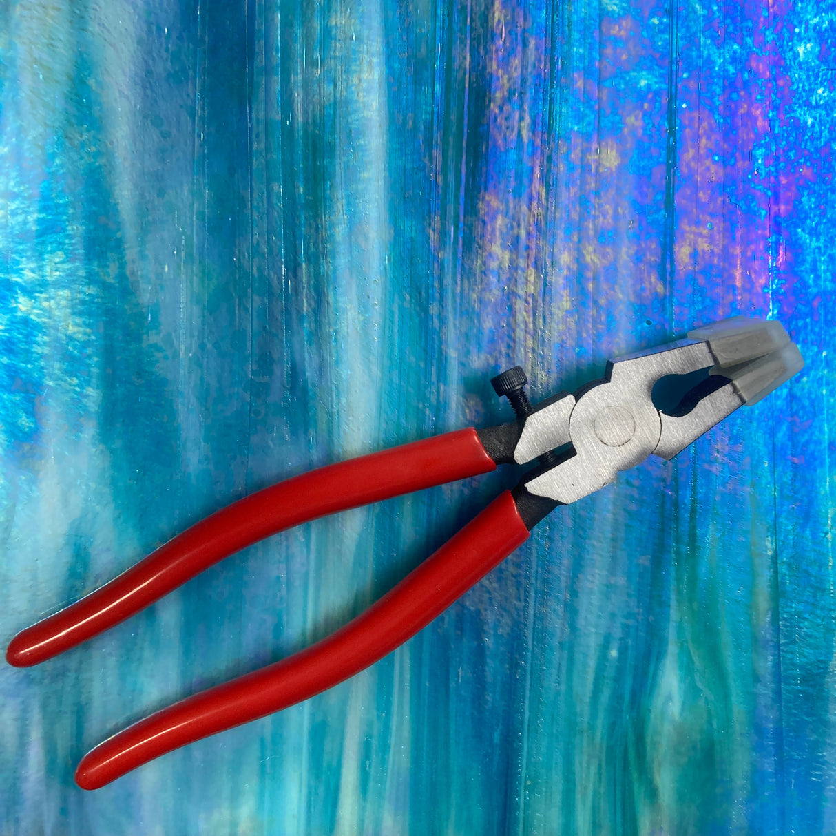 Sky Blue, White Wispy Iridized_5