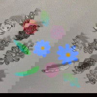 Small Flowers and Leaves Frit Casting Mold - Stained Glass Express