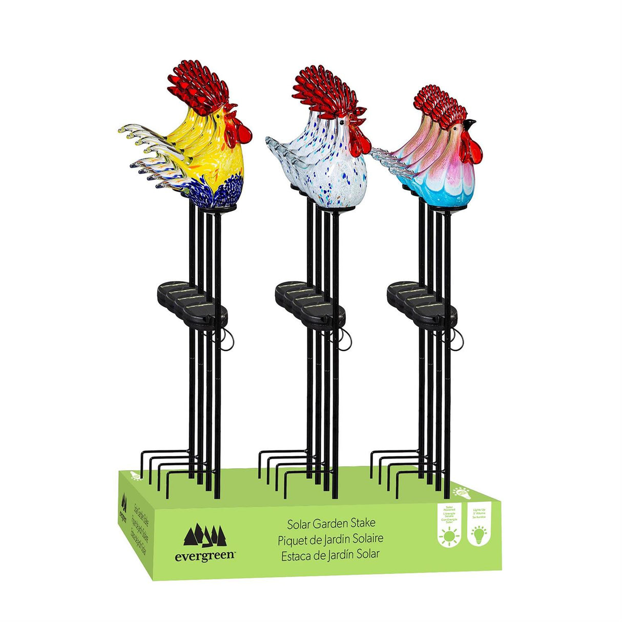 Solar Rooster Garden Stake