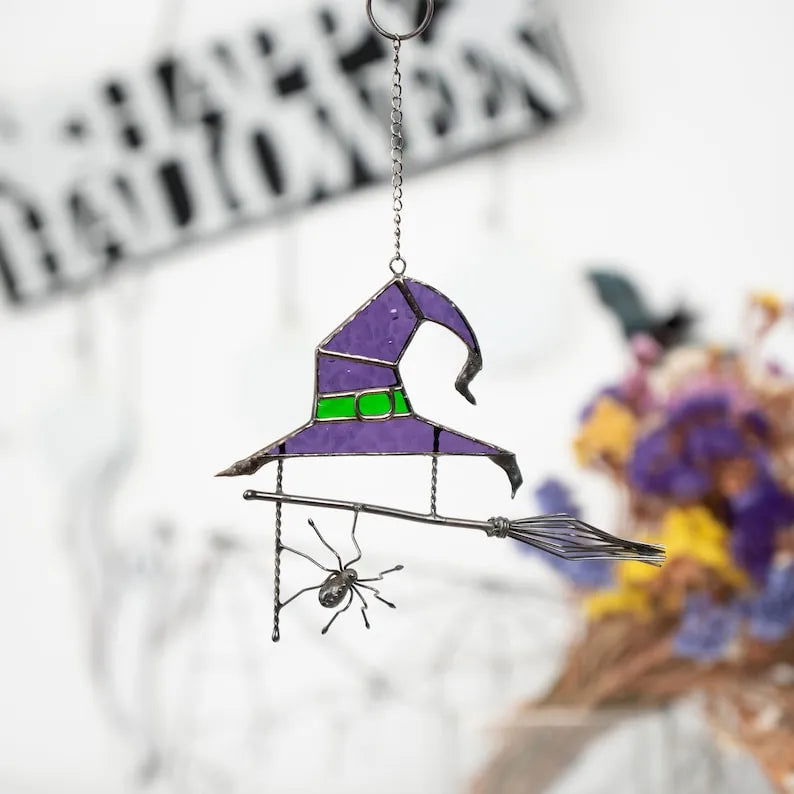 Spooky Witch's Hat Suncatcher - Stained Glass Express