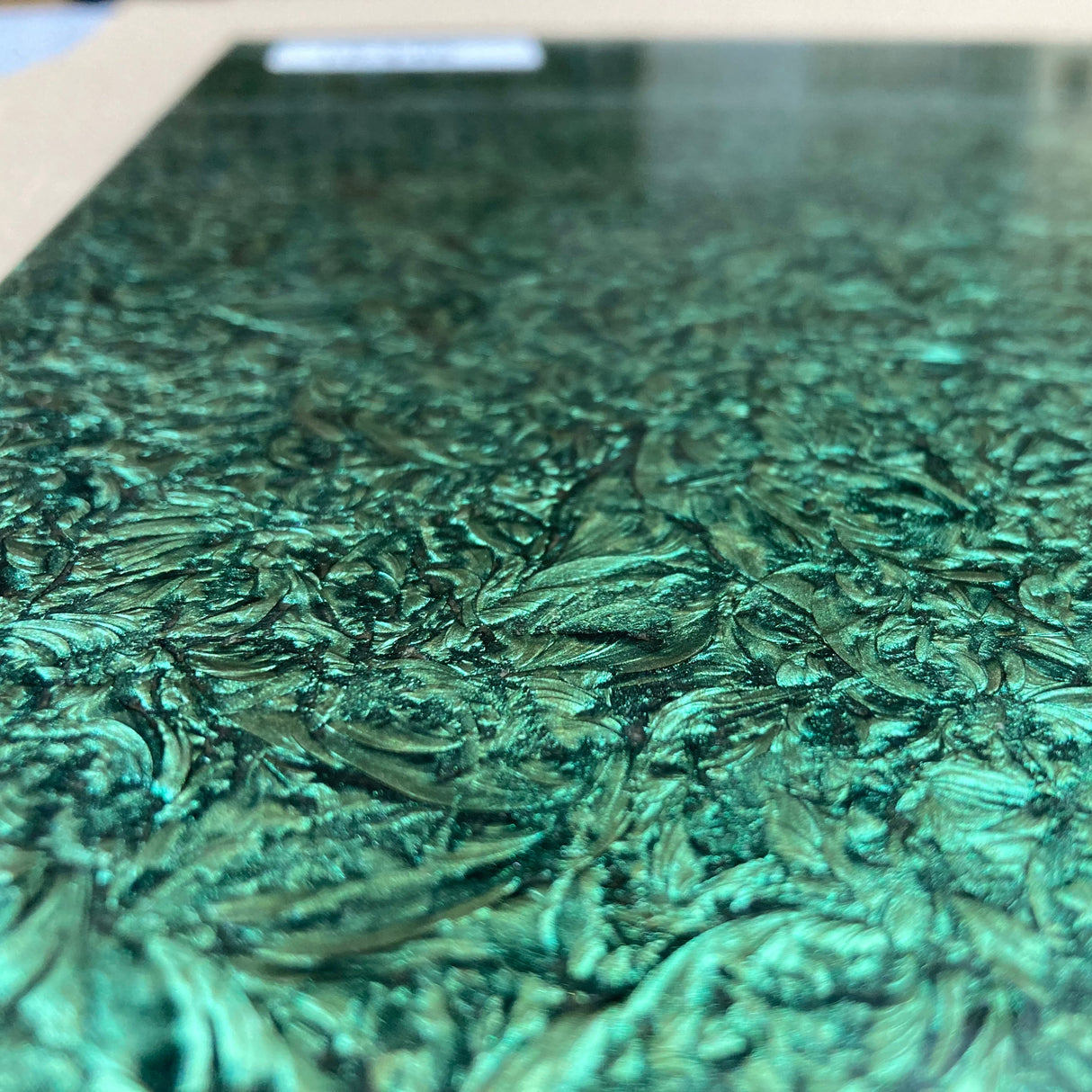 Spring Green Van Gogh Metallic Finish Art Glass