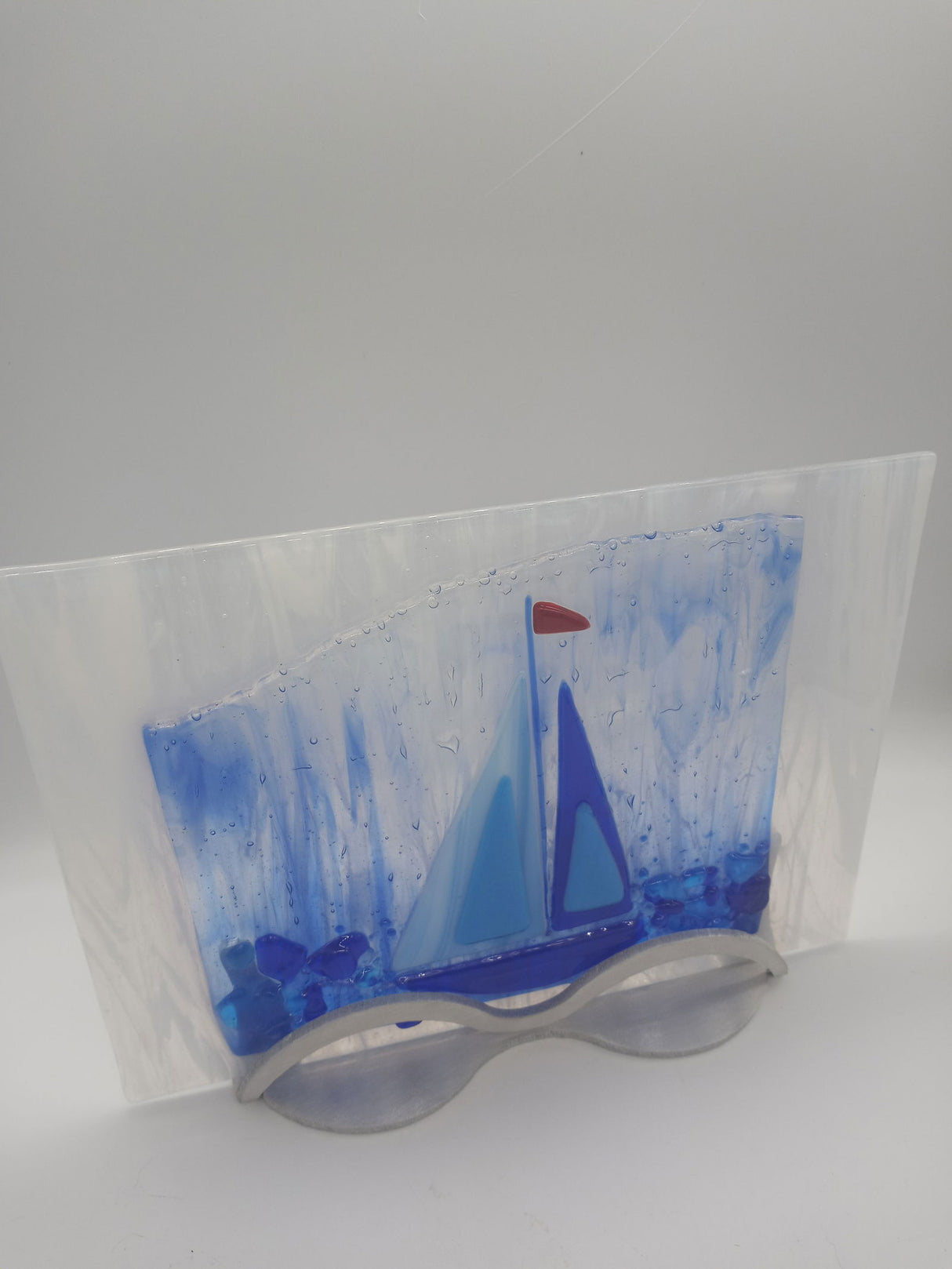 Stand Brushed Aluminum Wave - Stained Glass Express