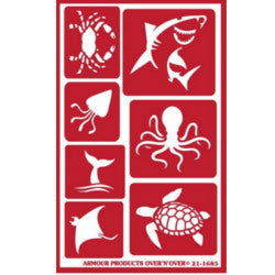 Stencil Over 'N Over Sea Creatures - Stained Glass Express