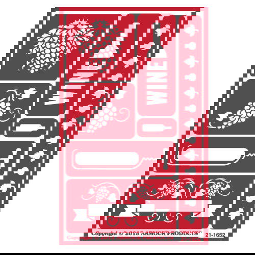 Stencil Over N Over Wine Time - Stained Glass Express