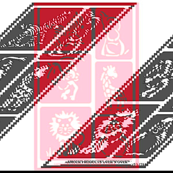 Stencil Over N Over Zoo Animals - Stained Glass Express