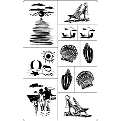 Stencil Rub N Etch Beach - Stained Glass Express