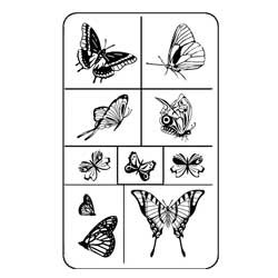 Stencil Rub N Etch Butterflies Assortment - Stained Glass Express