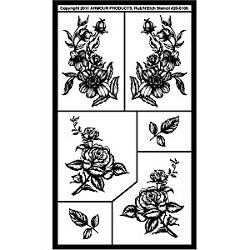 Stencil Rub N Etch Detailed Florals - Stained Glass Express
