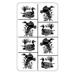 Stencil Rub N Etch Ducks - Stained Glass Express