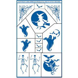 Stencil Rub N Etch Halloween 3 - Stained Glass Express