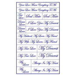 Stencil Rub N Etch Romantic Words - Stained Glass Express