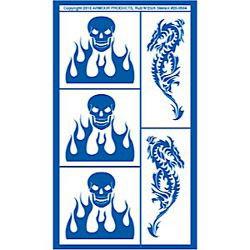 Stencil Rub N Etch Skulls & Flames - Stained Glass Express