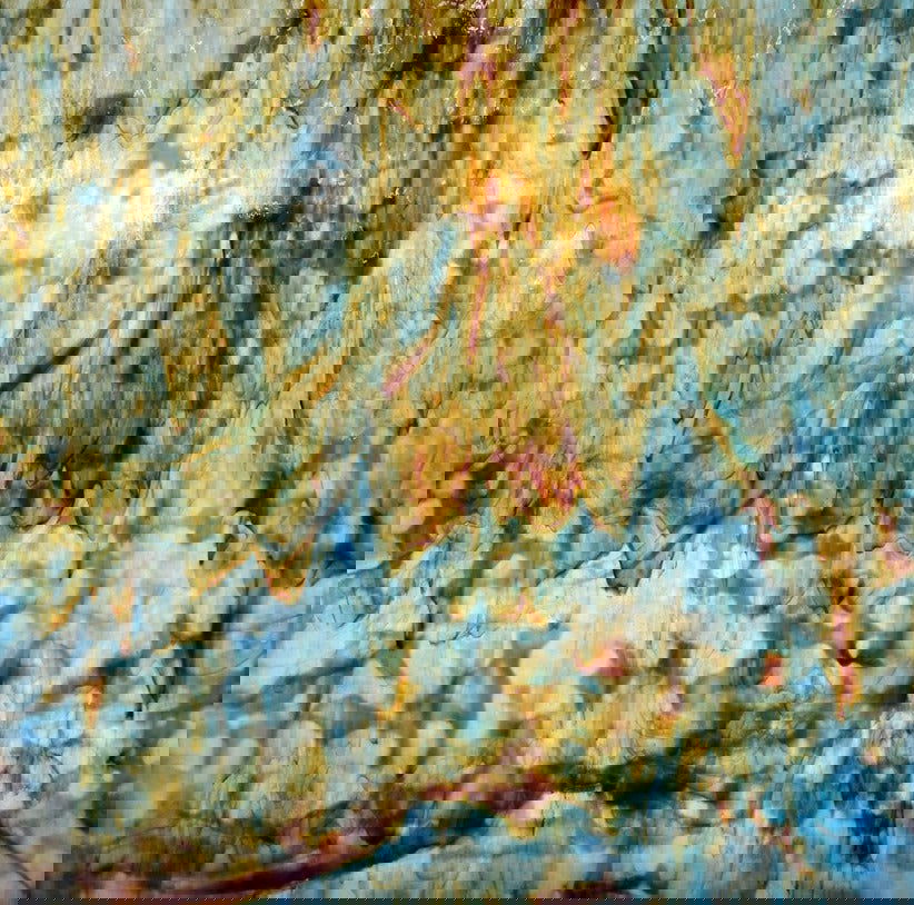 TEAL BLUE, BURNT RED, WHT MOTTLE - Stained Glass Express