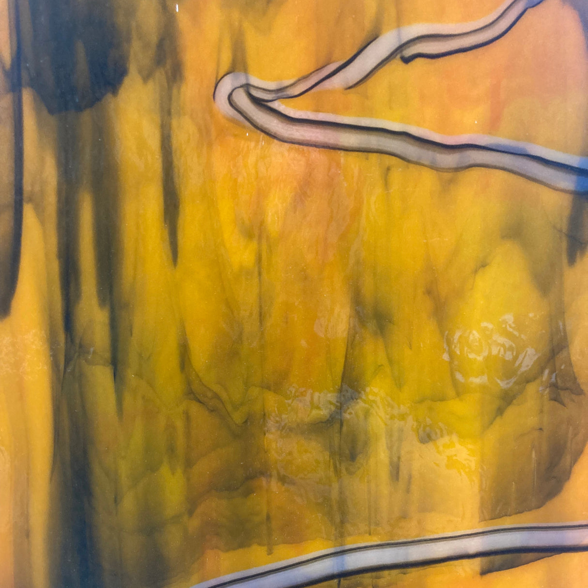 Tangerine Opal, White and Black Drizzle