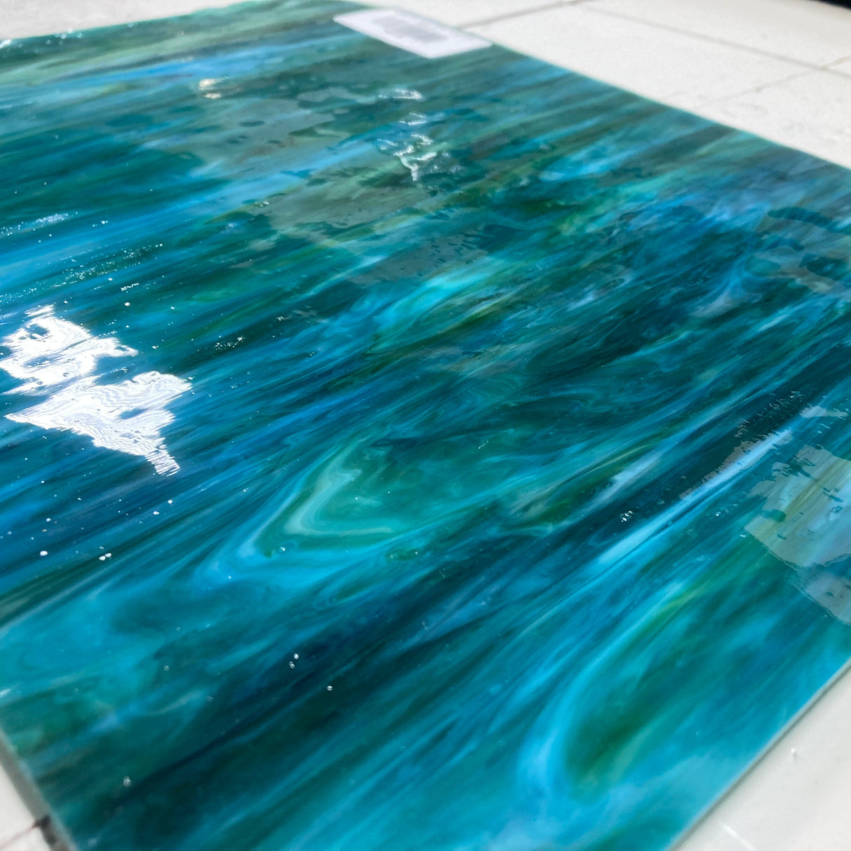 Turquoise, Green, White, Purple Mottle