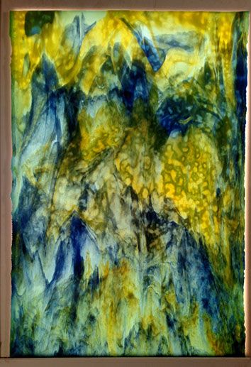 Turquoise, Lime Green, Cobalt Blue Stipple - Stained Glass Express