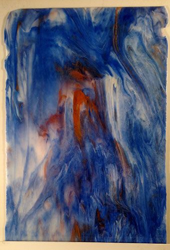 White, Cobalt, Peach & Gold Stipple - Stained Glass Express