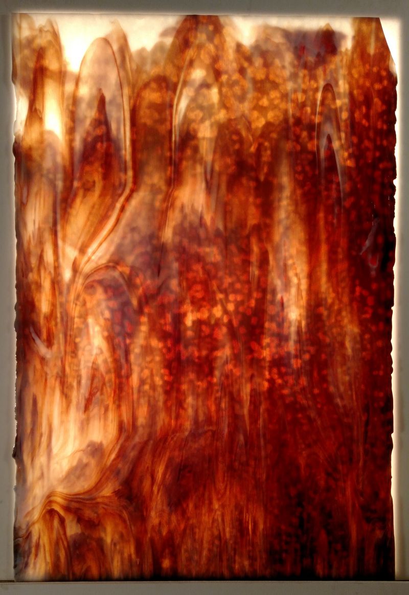 White Opal Rust Brown High Strike - Stained Glass Express