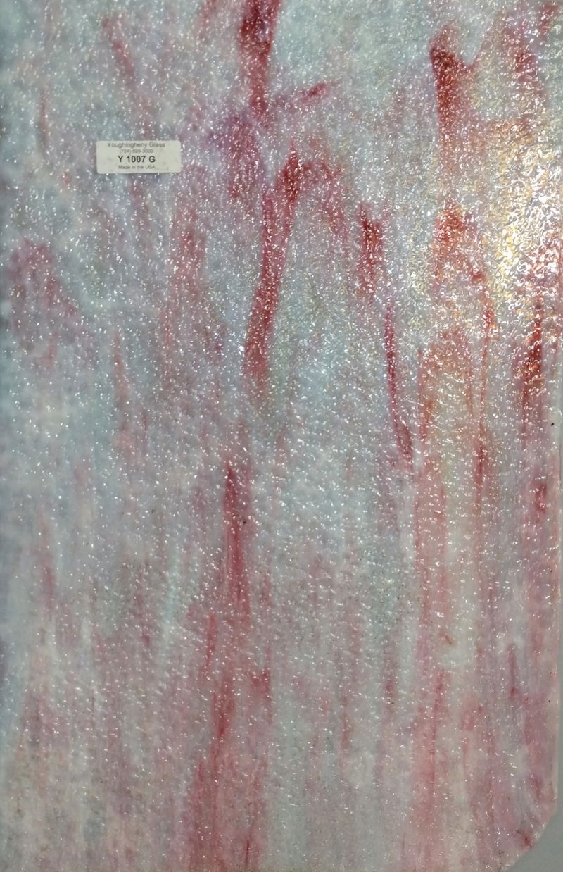 White Opal and Gold Pink Streaked Granite - Stained Glass Express