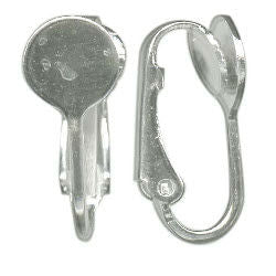 White Plated Clip On Earrings LTD - Stained Glass Express