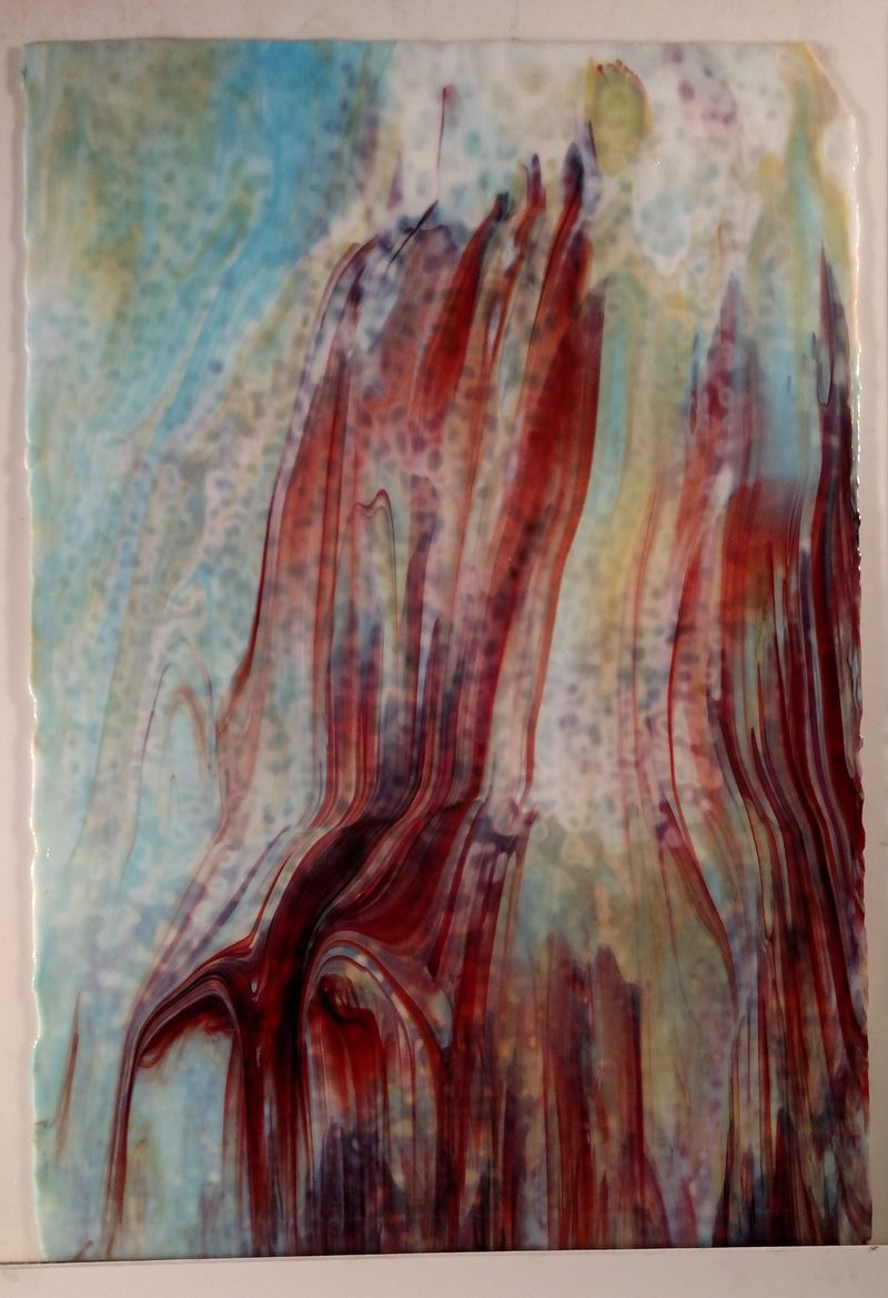 White, Turq, Copper Ruby & Silv Yellow Tiffany Repro - Stained Glass Express