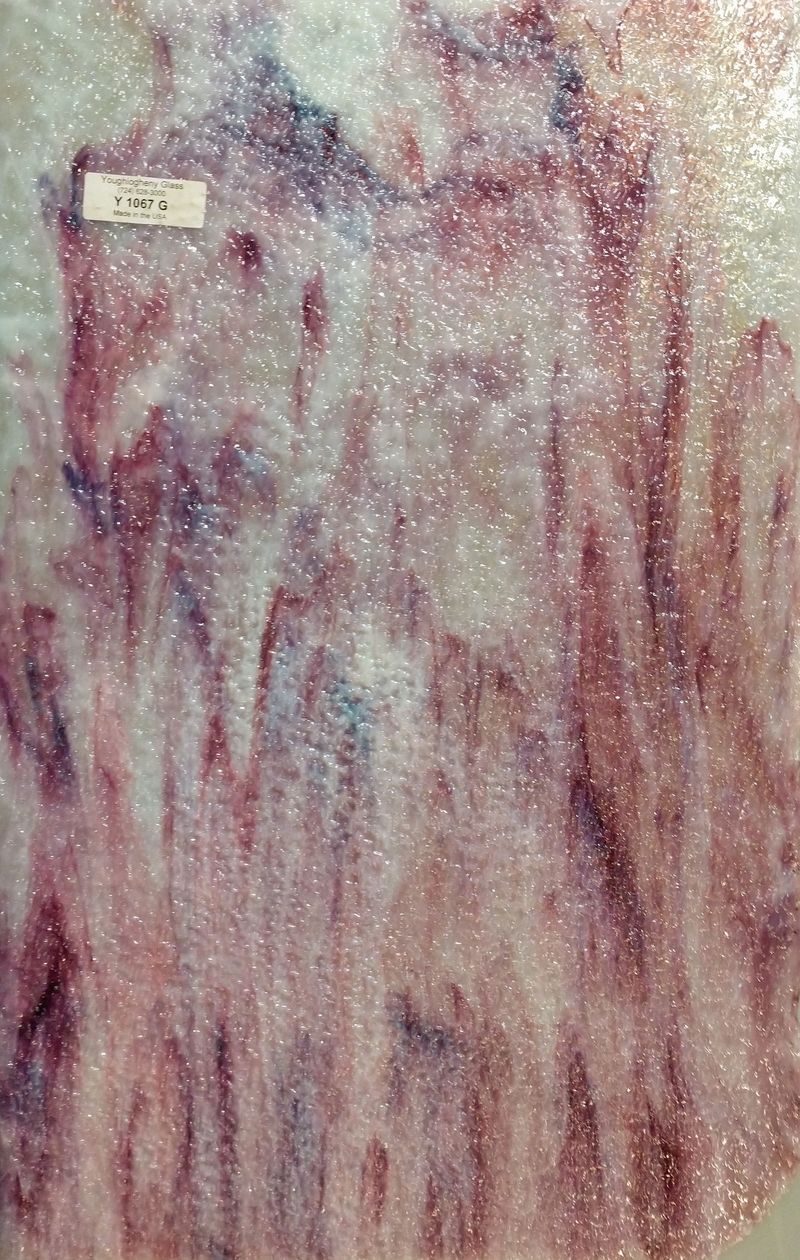 White W/Gold Purple & Pink Streaks - Stained Glass Express