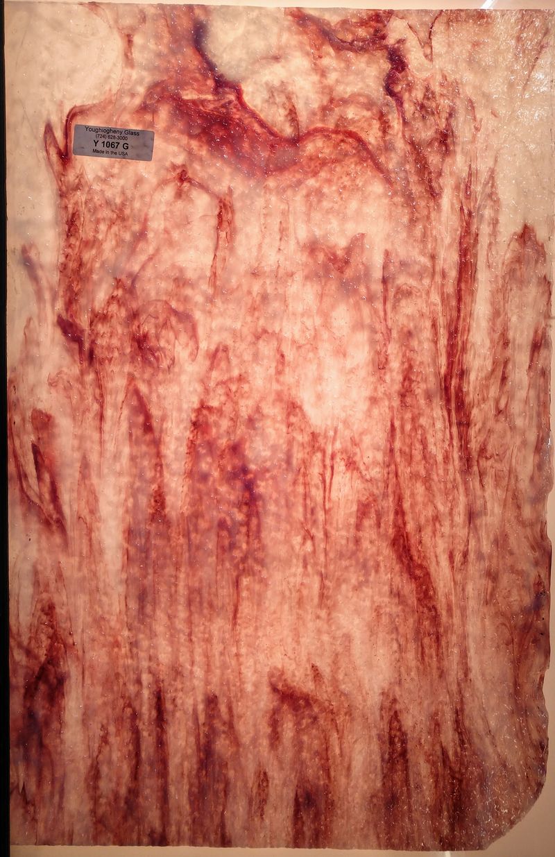 White W/Gold Purple & Pink Streaks - Stained Glass Express