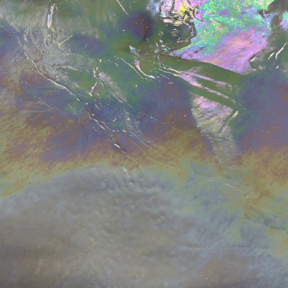 White with Clear Wispy Opal Iridized