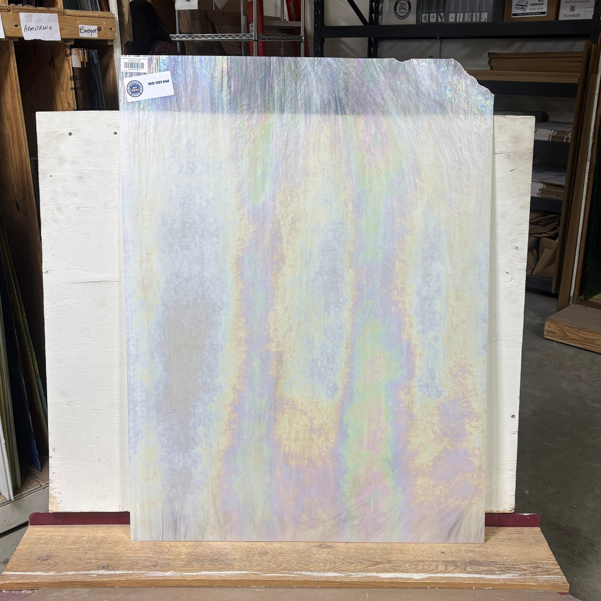 White with Clear Wispy Opal Iridized