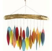 Wind Chime Santa Fe Leaves & Driftwood - Stained Glass Express