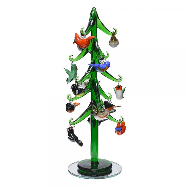 Tree Gree with Bird Ornaments