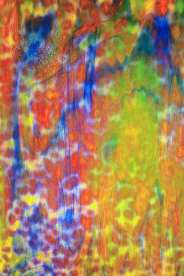 Yellow w/ Emerald Green, Cobalt Blue True Dichro - Stained Glass Express