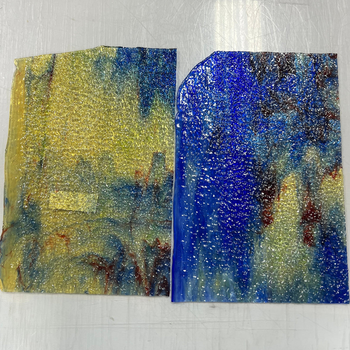 Amber with Blue, Red, Green and White Granite