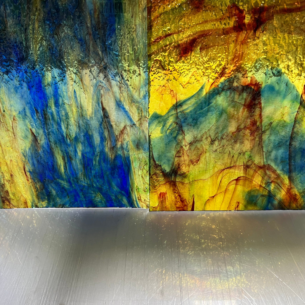 Blue, Yellow, Red, Orange, Pink Granite