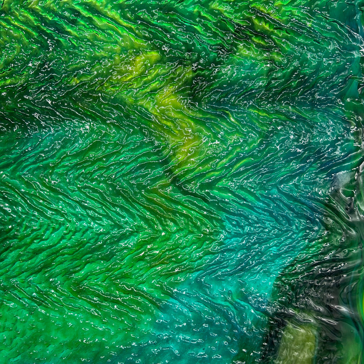 Emerald, Chartreuse Herringbone