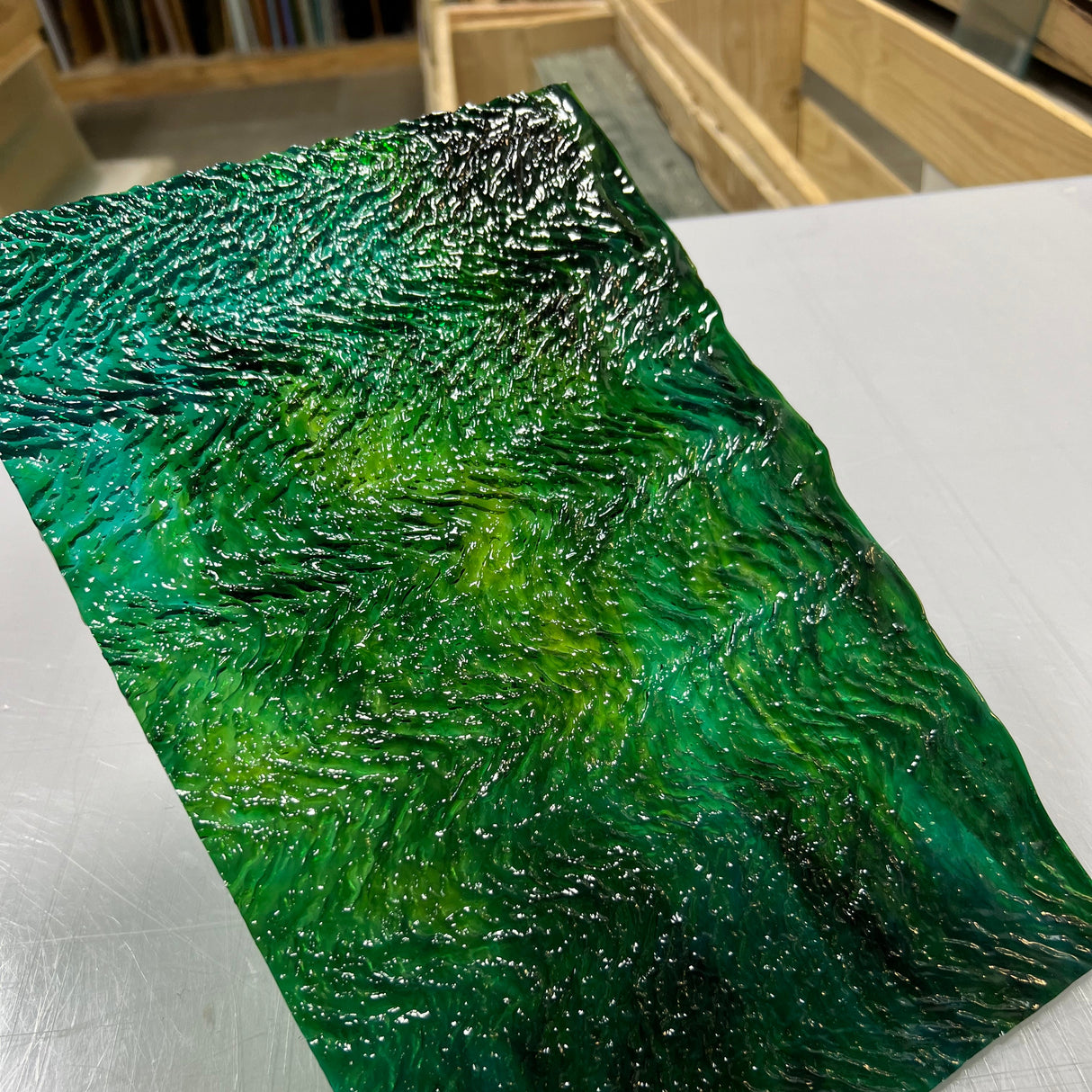 Emerald, Chartreuse Herringbone