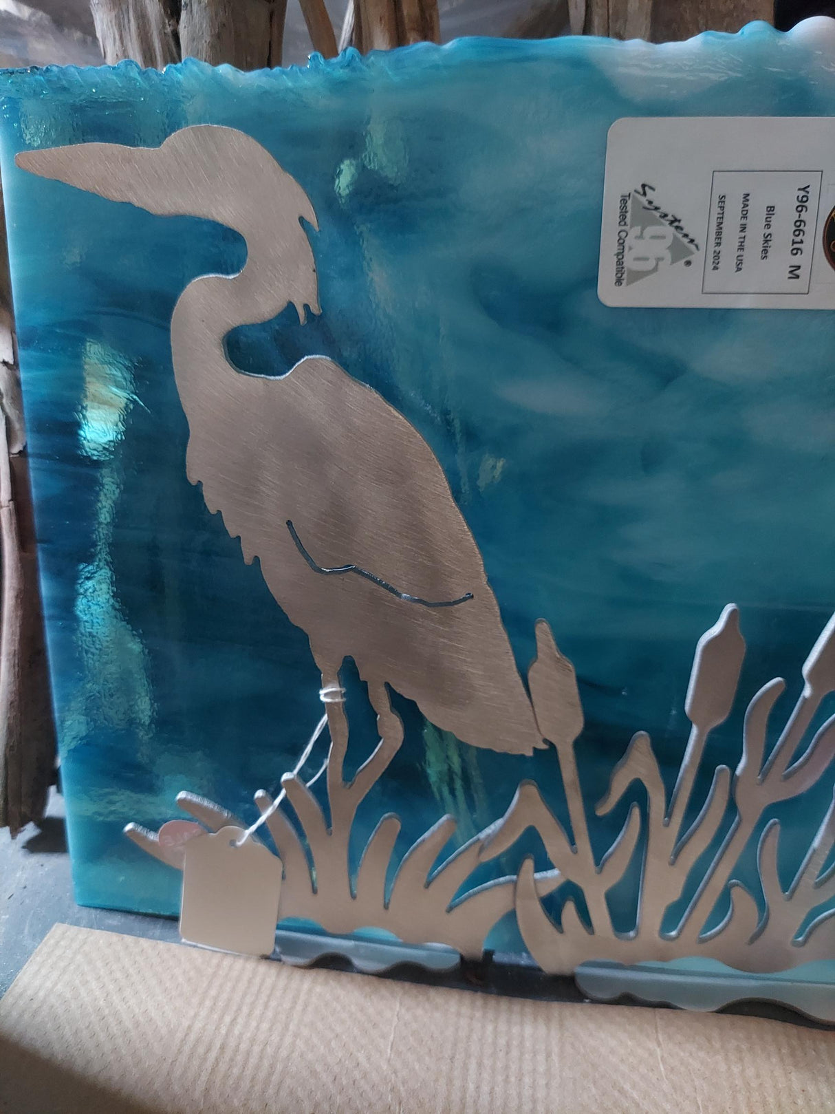 Heron Brushed Aluminum Art Stand Large