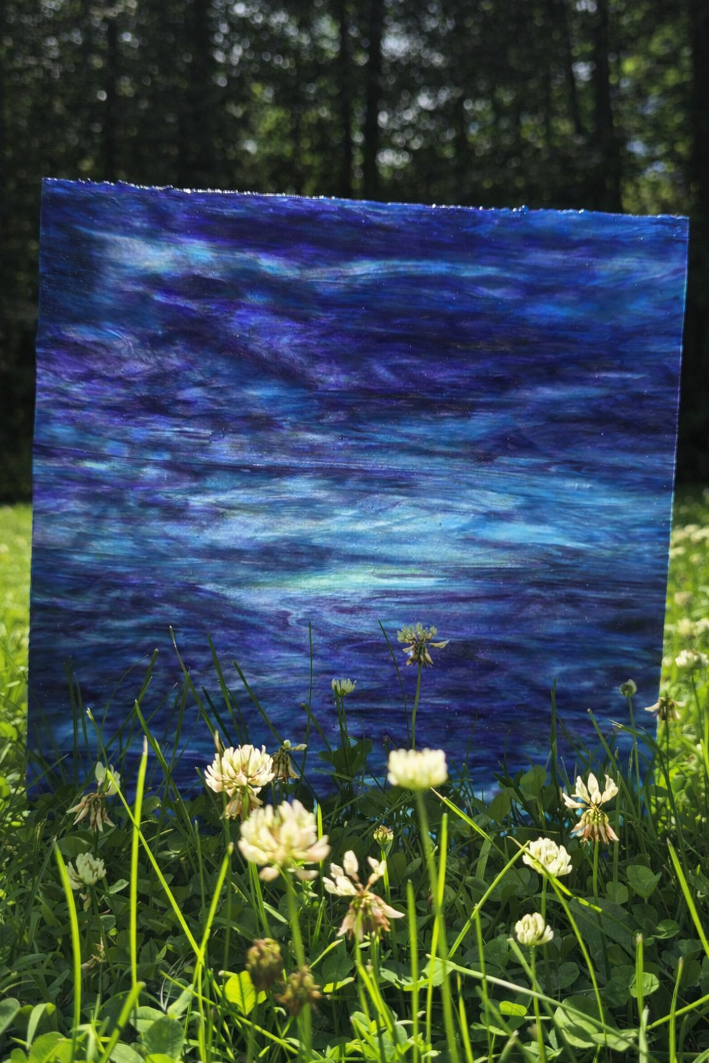 White Ice, Cobalt Blue, Purple, Green Stipple