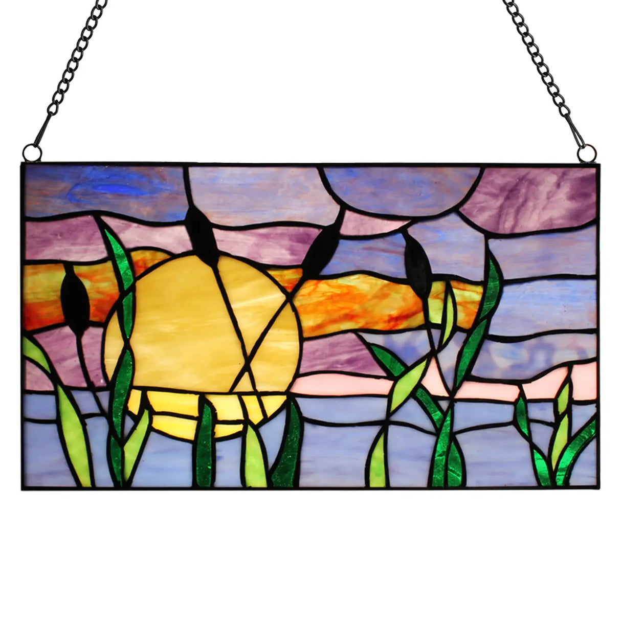 Panel Cattails At Sunset