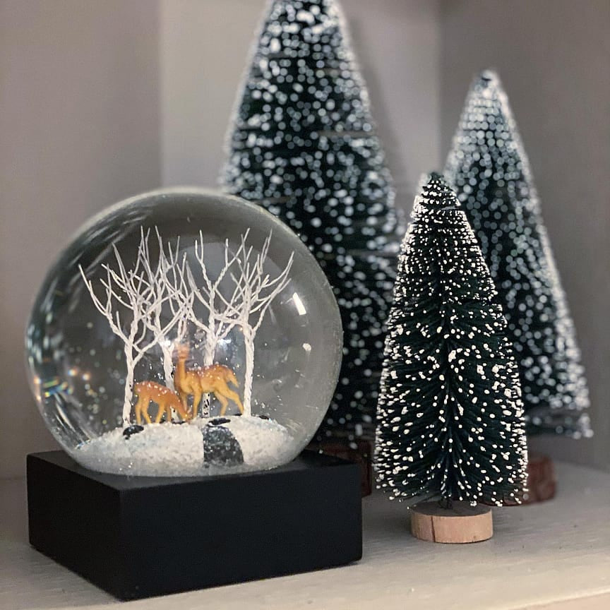 Deer In Woods Snow Globe