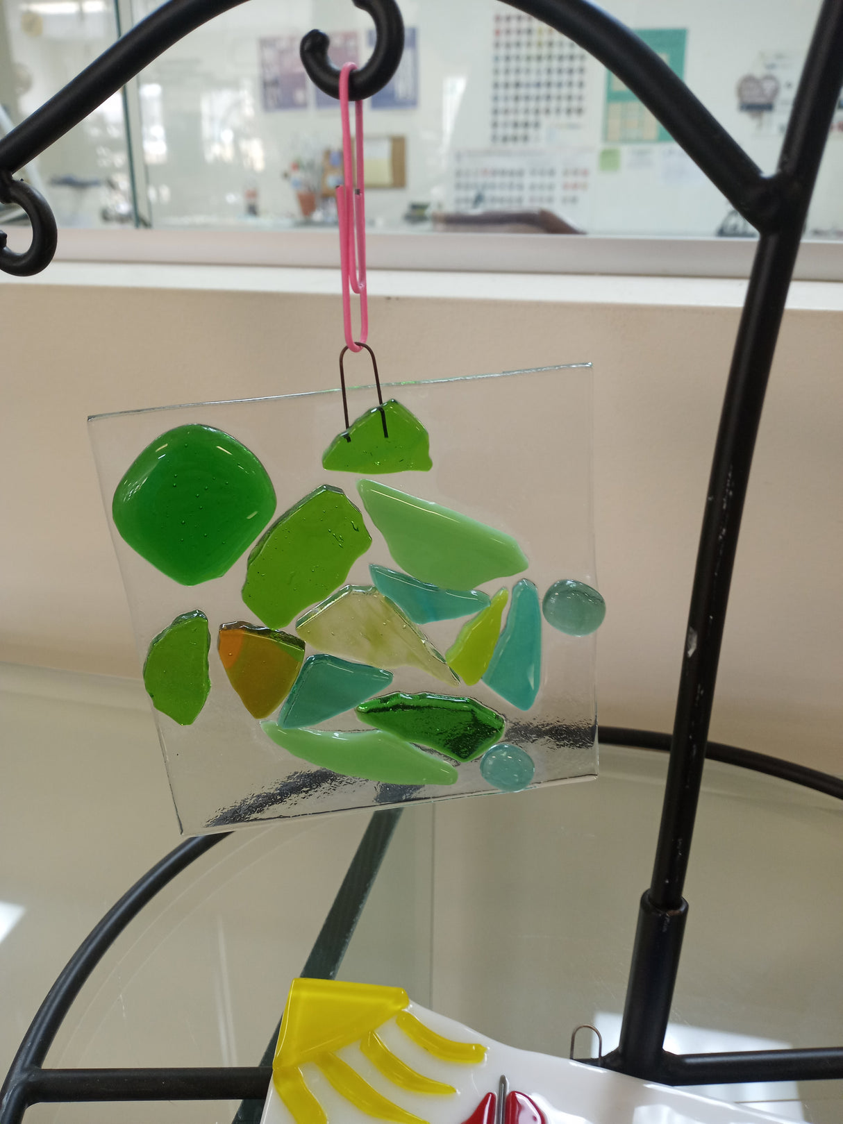 fused glass turtle ornament