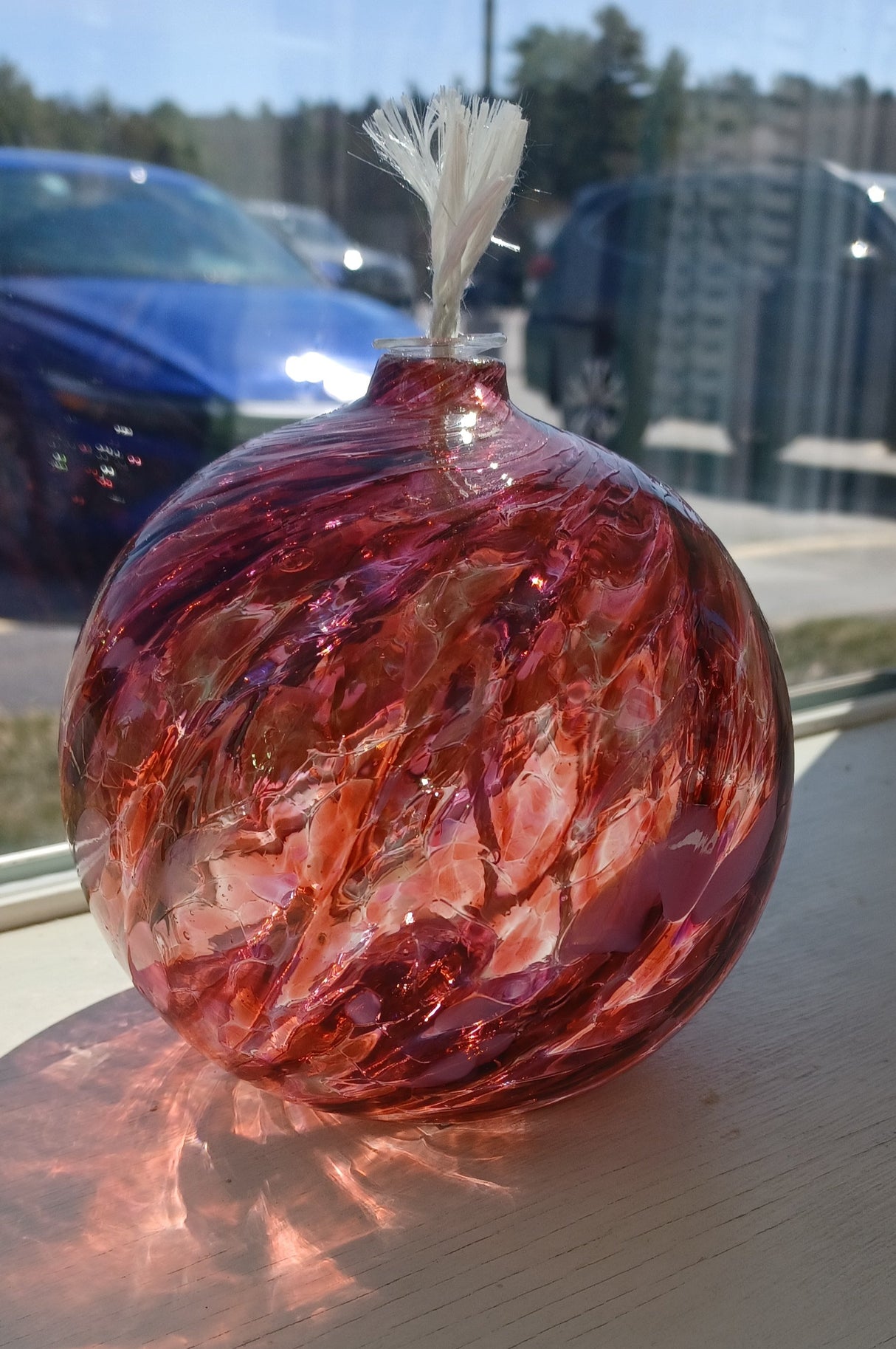 Oil Lamp Nature's Whimsy Rosy Pink